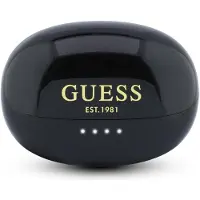 GUESS trådløse øretelefoner med metallisk finish og klassisk logo (OWS) - svart