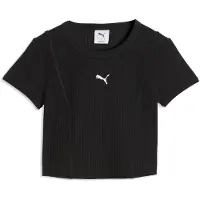 Puma Essentials Ribbed Baby Tee Women, Clothing, Black, XL
