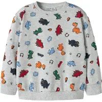 Name it Collegegenser - NmmLeon - Light Grey Melange - - 5 år (110) - Collegegenser