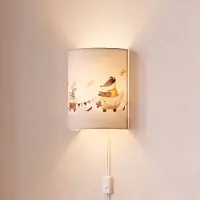 Duolla Vegglampe for barn «Kids Print», hvit/fargerik, 24 cm, stikkontakt, tekstil