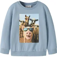 Name it Collegegenser - NmmVoto - Ashley Blue/Farm Animals - - 2 år (92) - Collegegenser