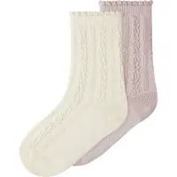 Lil´ Atelier Lil' Atelier Sokker - 2-pack - NmfKendra - Turtledove/Hushed Vio - - 25/27 - Sokker