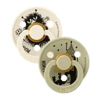 BIBS x MOOMIN Colour Smokker - Str. 2 - Rund - 2-pack - Ivory/Kh - - 6-18 md - Smokk