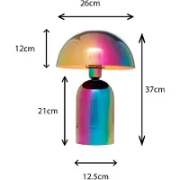 Kare bordlampe Rainbow, flerfarget, stål, 37 cm, E27
