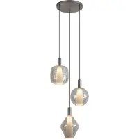 QAZQA Design pendellampe gun metal 3-lys - Ard