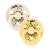 BIBS x MOOMIN Colour Smokker - Str. 1 - Rund - 2-pack - Ivory/Pa - - 0-6 md - Smokk