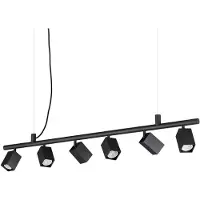 Ideal Lux hengelampe Dynamite Square, svart, 6 lyskilder