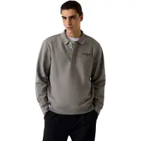 GUESS for man. M6BQ23K6163 Grey long-sleeved polo-style jumper (L), Casual, Polyester, Long sleeve