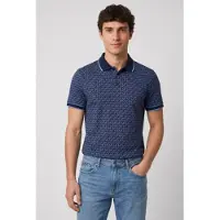Michael Kors for man. CS650V848T Plain knit cotton polo with navy logo (S), Casual, Short sleeve