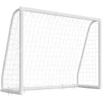Vevor fotballmål 2,44 x 1,82 m PVC-fotballmål for bakgården med PE-nett, bærbart værbestandig sett, med høystyrkenett, målskive, kjegler, for barn og voksne utendørs hagetrening