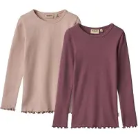 Wheat Genser - 2-pack - Rib - Ida - Aubergine - - 3 år (98) - Genser