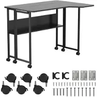 Macleans MC-126 L/B Folding Desk, Black, Mobile, 100x73 cm, max. 50 kg