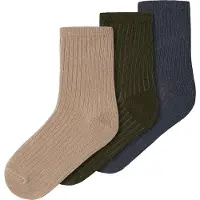 Name it Sokker - 3-pack - NmmNobbu - Olive Natt/Ombre Blue + p - - 22/24 - Sokker