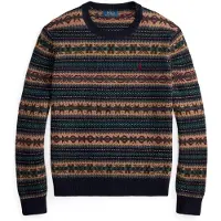 Ralph Lauren for man. 710B26783001 Navy Fair Isle wool sweater (XL), Casual