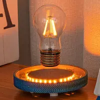 24hShop Magnetisk svevende lampe med glødepæredesign / berøringsstyrt nattlampe med varmt lys / dekorativ bordlampe