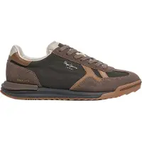 Pepe Jeans for man. PMS600046 Marvin Edition brown sneakers (43), Fabric, Flat, Laces, Casual, Sport