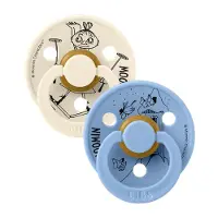 BIBS x MOOMIN Colour Smokker - Str. 2 - Rund - 2-pack - Ivory/Sk - - 6-18 md - Smokk