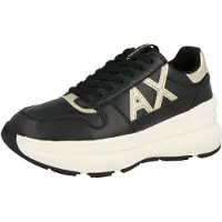 Armani Exchange for woman. XW003106AF27406MZ815 Sneaker with perforated toe cap and wide black rubber sole (38), 1 to 3 cm, Laces, Casua