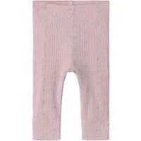 Name it Leggings - Rib/Modal - NbfLona - Violet Ice m. Sølvprikk - - 74 - Leggings