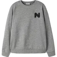 Name it Collegegenser - NkmNilan - Grey Melange - - 11-12 år (146-152) - Collegegenser