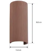 LINDBY vegglampe Colja, brun, rund, høyde 30,5 cm, gips