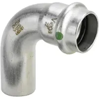 Viega Inox bøjning 90 grader 35 mm Inox, rustfri stål muffe/nippel, SC-Contur