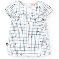 Boboli Poplin Check Kort Ermet Kjole