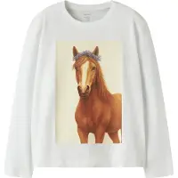 Name it Genser - NkfVotea - Bright White/Horse - - 6 år (116) - Genser