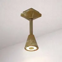 MORETTI LED utendørs taklampe Silva Disk, høyde 26 cm, antikk messing