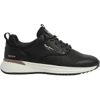 Pepe Jeans for man. PMS600048 Black Bampton Urban leather sneakers (45), Flat, Laces, Casual
