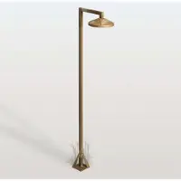 MORETTI LED-gatelampe Aura Disk, 100 cm x 19,5 cm, antikk messing