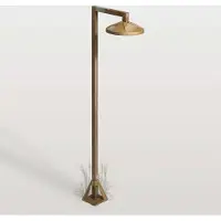 MORETTI LED-gatelampe Aura Disk, 80 cm x 19,5 cm, antikk messing