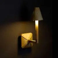 MORETTI Utendørs LED-vegglampe Silva Disk, høyde 30,5 cm, antikk messing