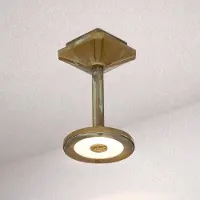 MORETTI LED utendørs taklampe, Aura Disk, høyde 20 cm, antikk messing