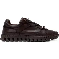 Carmela for woman. 16421804-MARRON Brown Leather Sneakers 164218 (35), Flat, Laces, Casual