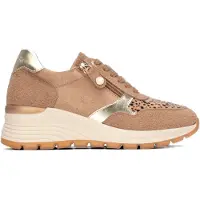 Refresh for woman. 17623903-BEIGE Beige sneakers 176239 (38), 3 to 5 cm, Zip, Casual