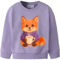 Name it Collegegenser - NmfVotea - Arvestykke Lilac/Fox - - 4 år (104) - Collegegenser