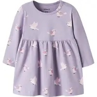 Name it Kjole - NbfVandora - Arvestykke Lilac/Birds - - 62 - Kjole