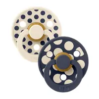 BIBS Studio Colour Smokker - Str. 1 - Rund - 2-pack - Ivory/Deep - - 0-6 md - Smokk