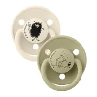 BIBS x MOOMIN Luksusen Smokker - Silikon - Rund - 2-pack - Ivory - - OneSize - Smokk