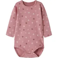 Name it Body I/e - NbfVandora - Lilas/Hearts - - 1 år (80) - Langermet Body