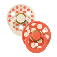 BIBS Studio Colour Smokker - Str. 1 - Rund - 2-pack - Ivory/Tang - - 0-6 md - Smokk