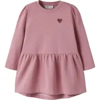 Name It Mini Kjole - Genser - NmfVima - Lilla/Heart Broderi - - 2 år (92) - Kjole