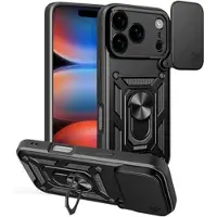 Mtp Products iPhone 18 Pro Max Hybrid-deksel med Roterende Ring med Kameraskjold - Svart
