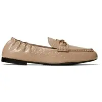 Twinset for woman. 262TGT200 Embossed taupe leather moccasins (39), Flat, 1 to 3 cm, None, Casual