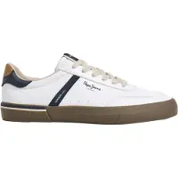 Pepe Jeans for man. PMS300031 Kenton Retro white sneakers (45), Flat, Laces, Casual