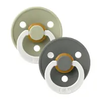 BIBS Colour Lysende smokker - Str. 2 - Rund - 2-pack - Sage/Furu - - 6-18 md - Smokk