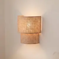 Duolla Vegglampe Boho, jute/jute, høyde 22 cm, tekstil, E27