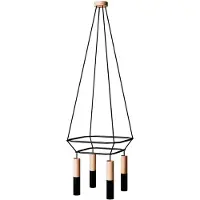 Creative Cables 2 Cage 4 Drops Tub-e14 Doppio Uten Pære Hengelampe