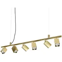 Ideal Lux hengelampe Dynamite Square i messing, 6 lyskilder